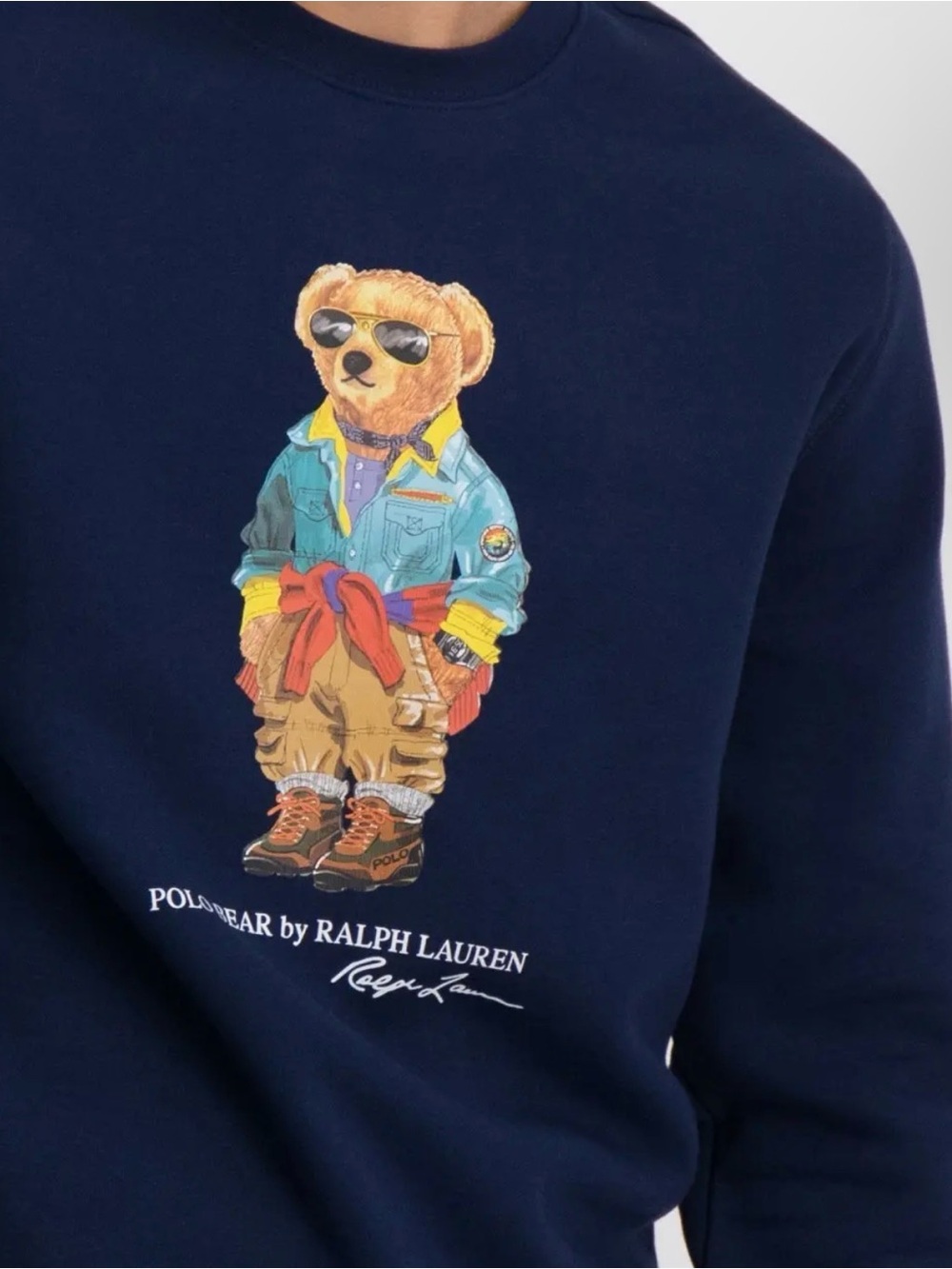 Polo by Ralph Lauren Navy Crewneck Sweatshirt with Polo Bear Graphic
